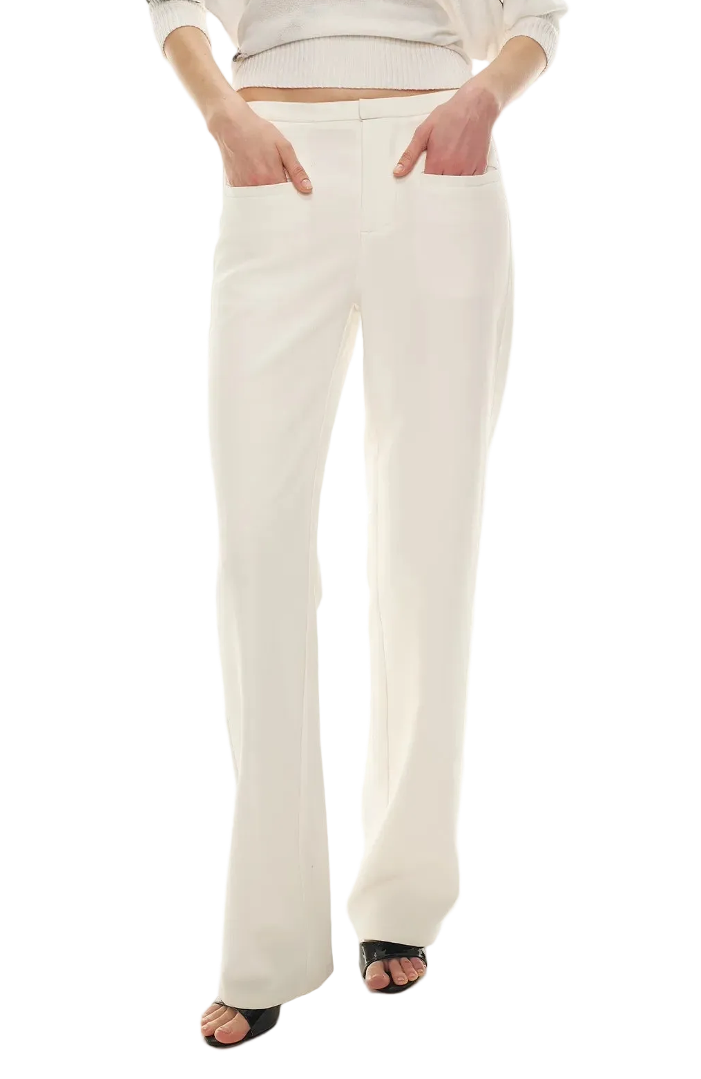 Classic Off-White Slim Straight Trousers