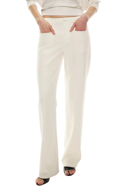 Classic Off-White Slim Straight Trousers