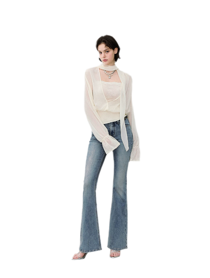 Denim Micro Flare Jeans