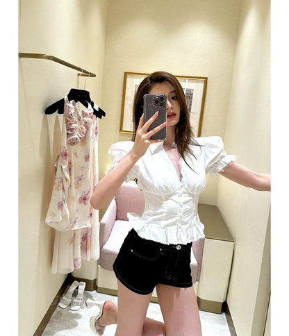 Back-Tie Puff Shirt