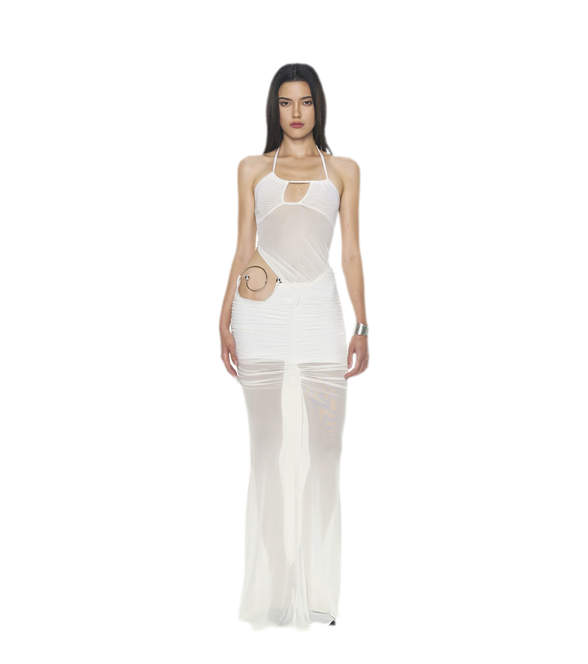 Silver Ring Mesh Dress