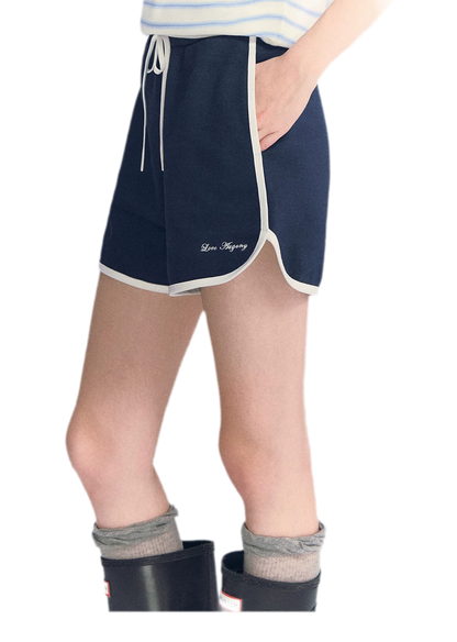 Embroidered Piping Shorts