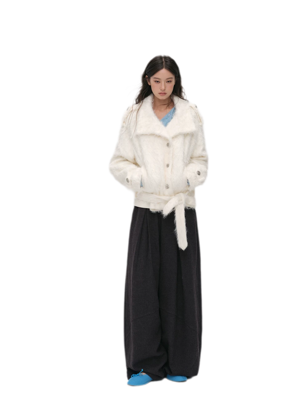 Long-Pile Faux Fur Jacket