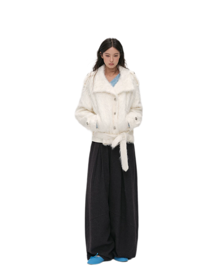 Long-Pile Faux Fur Jacket