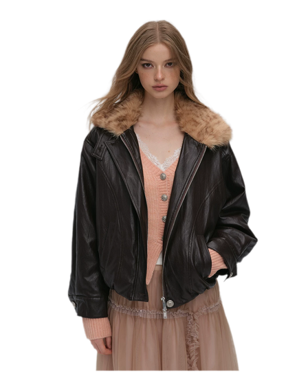 Metallic Leopard Collar Jacket