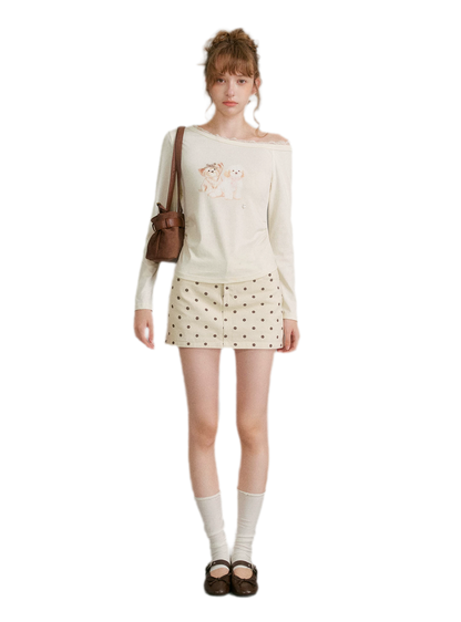 Hand-Painted Lace Trim T-Shirt