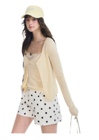 Lace Trim Knitwear Set