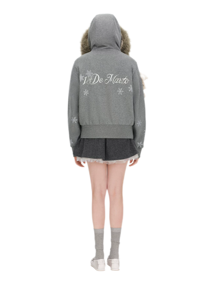Gradient Snowflake Zip Hoodie