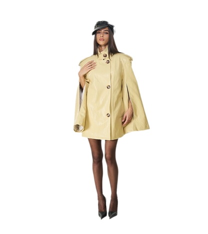 Glossy PU Cape Coat