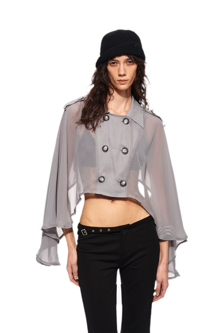 Sheer Trench Cape Top