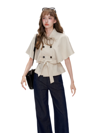Lyocell Cotton Cape Jacket