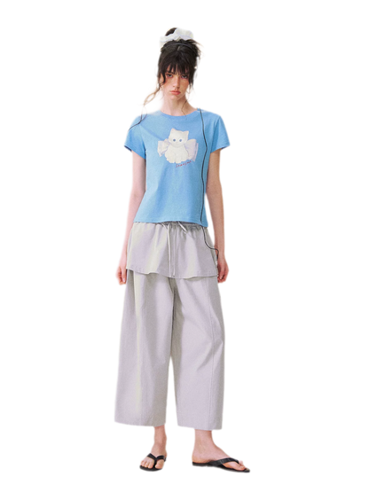 Layered Skirt Balloon Pants