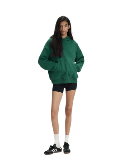 Brushed Hooded Cropped Sweatshirt
