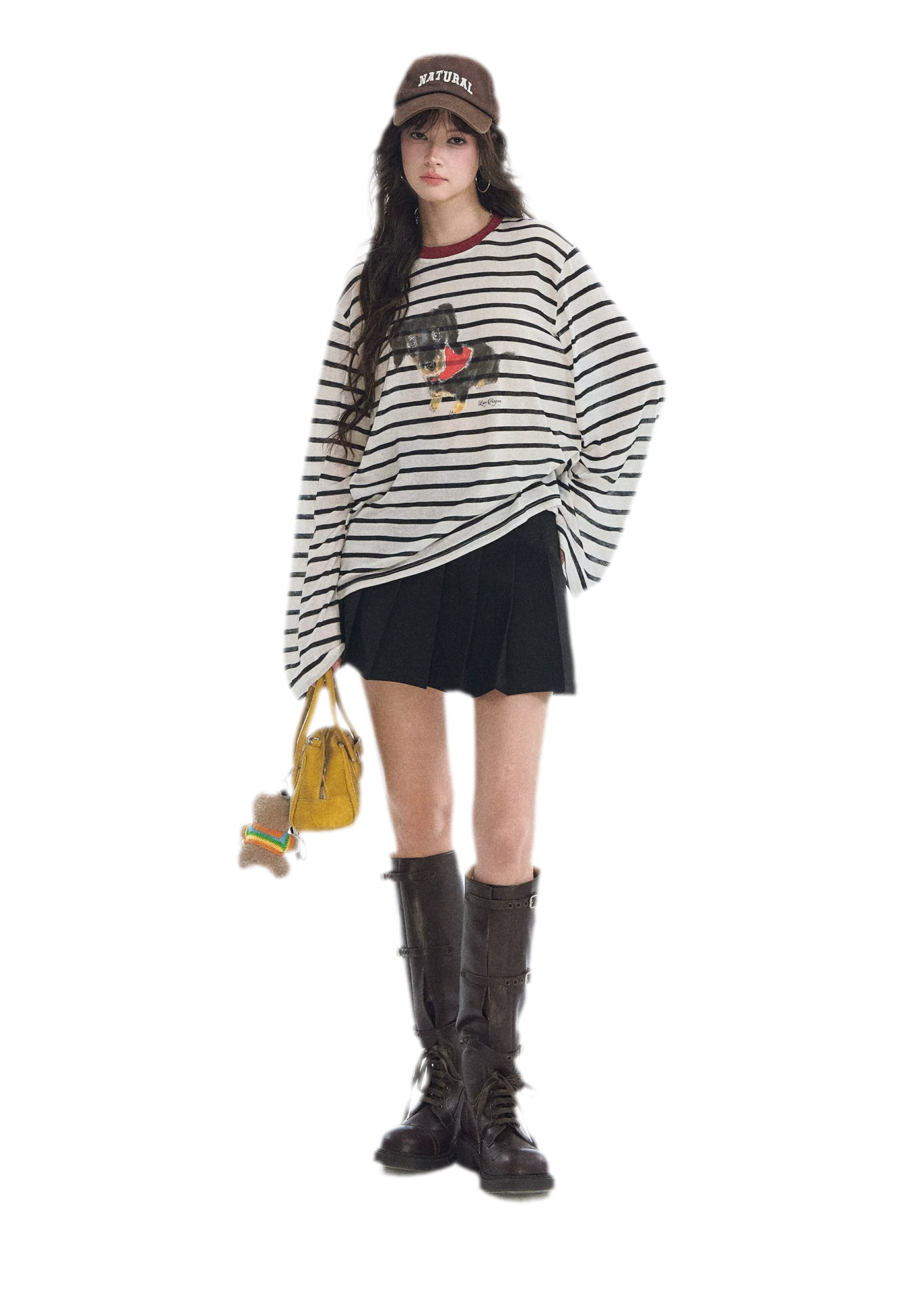 Asymmetrical Pleated A-Line Skort