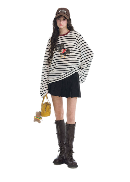 Asymmetrical Pleated A-Line Skort