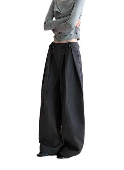 Double Pleat Curved Trousers