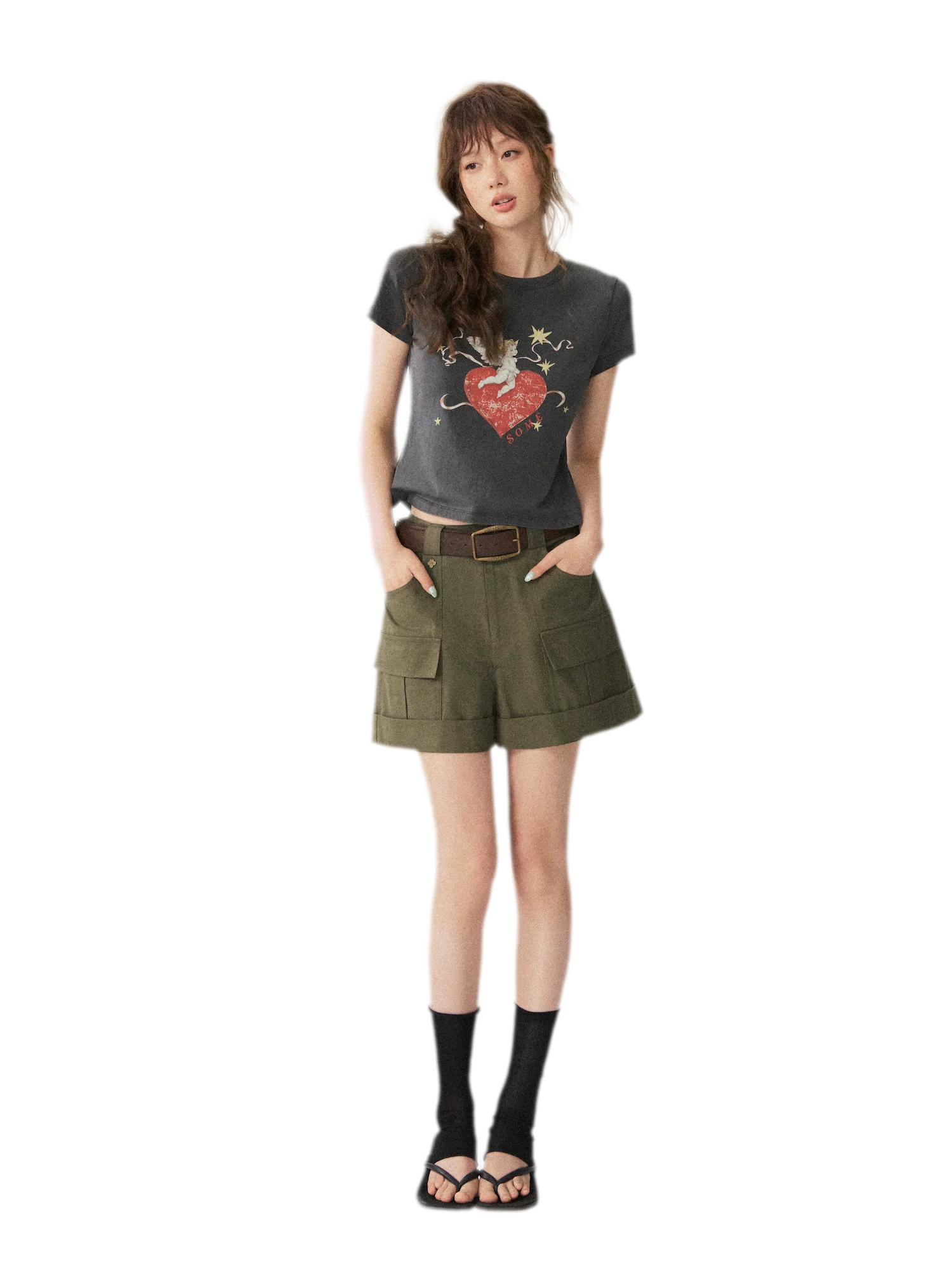 Multi Pocket Cuffed Shorts