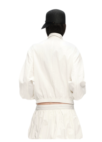 Lightweight High-Collar Cropped Jacket