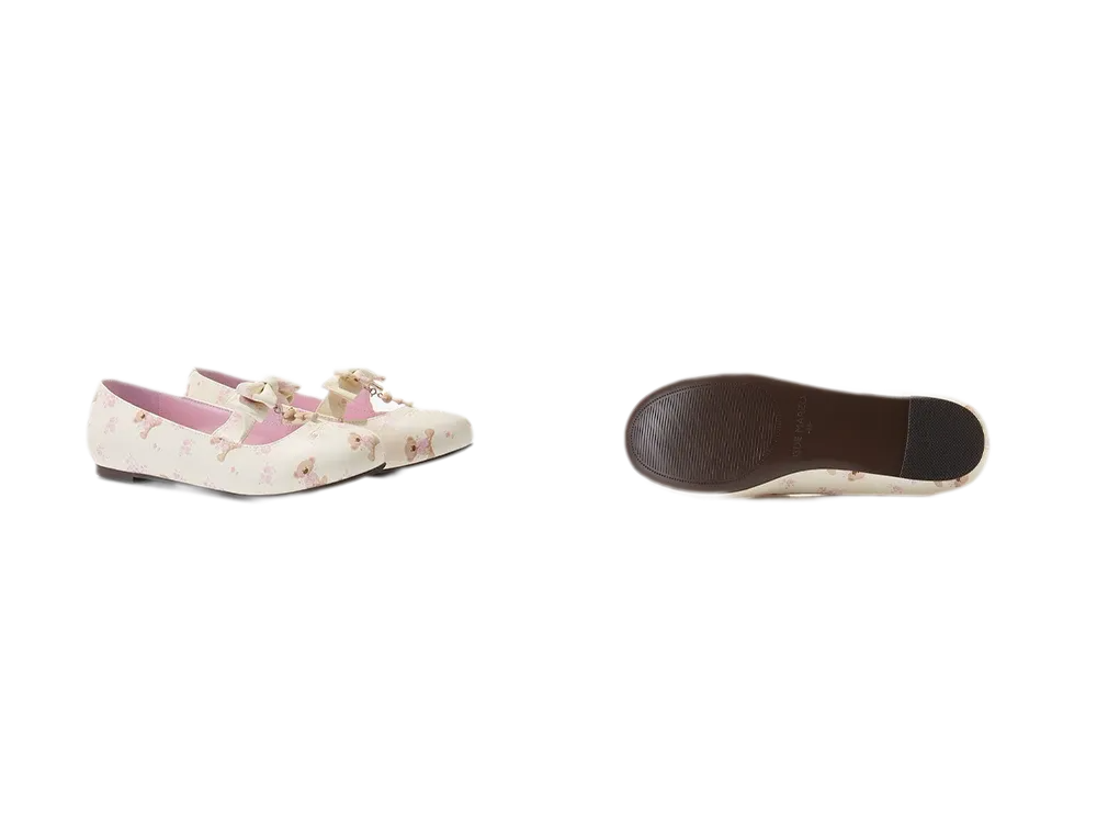 Floral Lined Ballet Flats