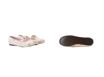 Floral Lined Ballet Flats