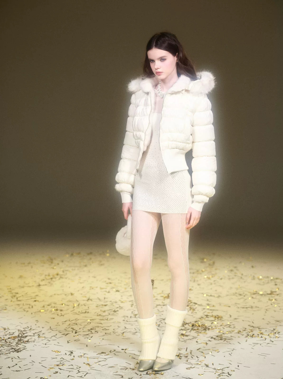 Reversible Faux-Fur Cropped Puffer