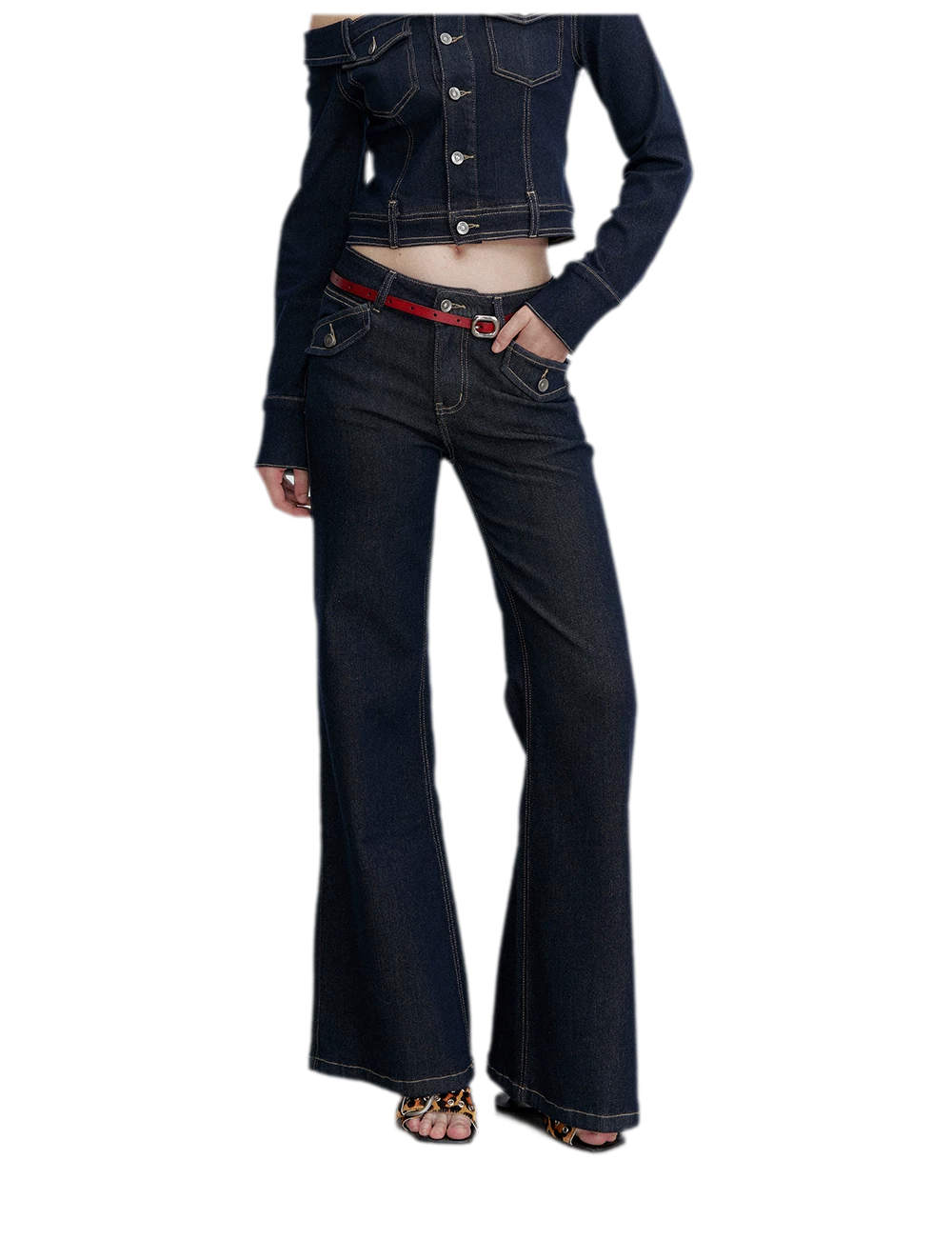 Vintage Wash Flare Jeans