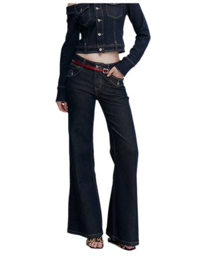 Vintage Wash Flare Jeans