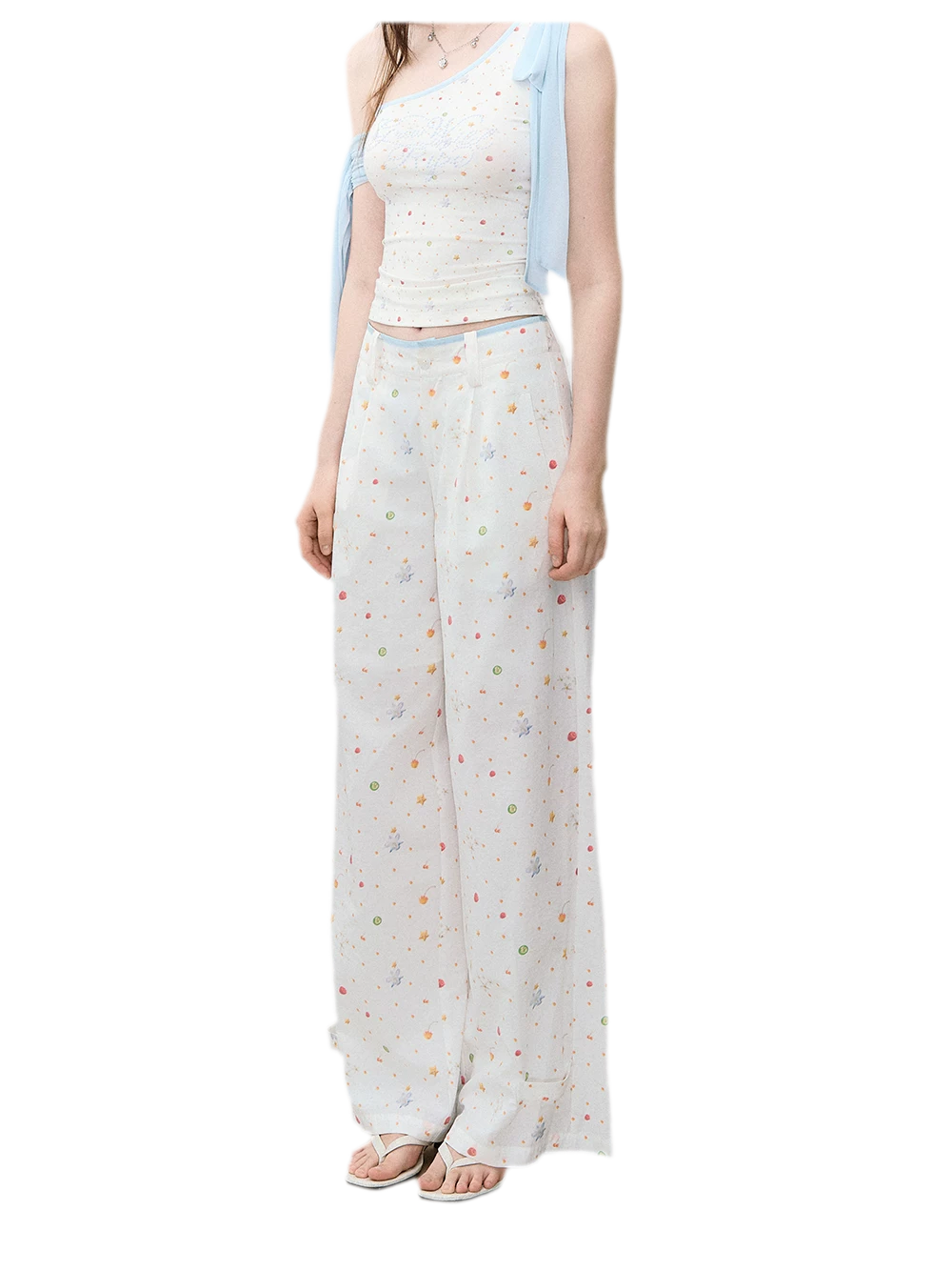 Printed Wide-Leg Pants