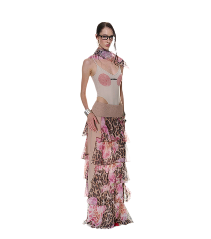 Fingerprint Print Backless Jumpsuit