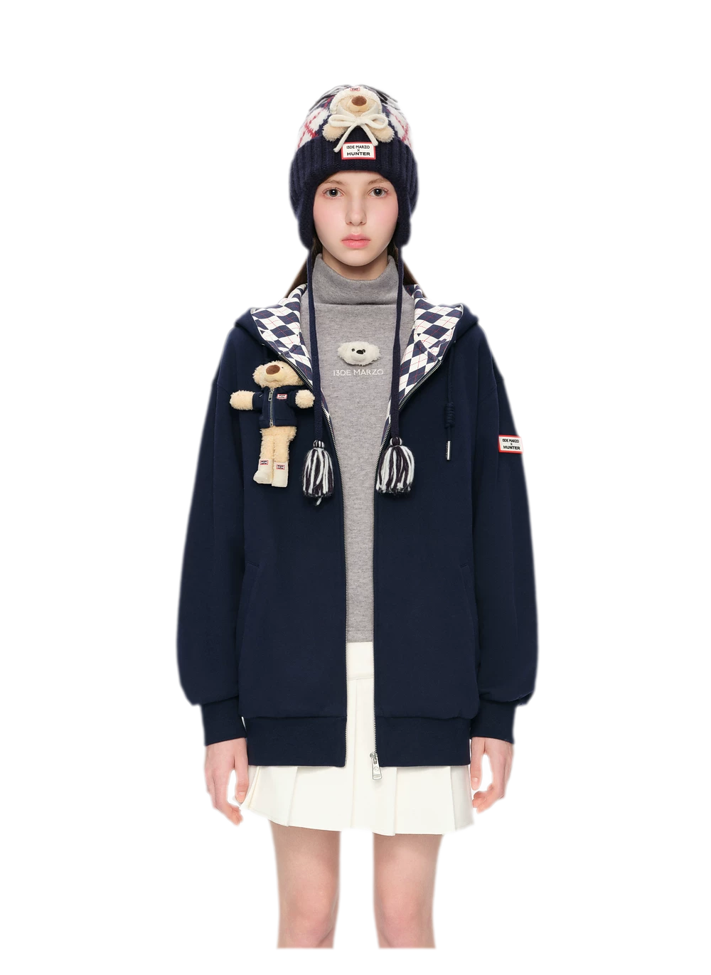 Áo hoodie oversized khóa kéo lót nỉ