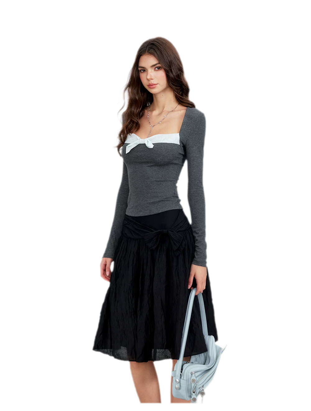 Square Neck Bow Top
