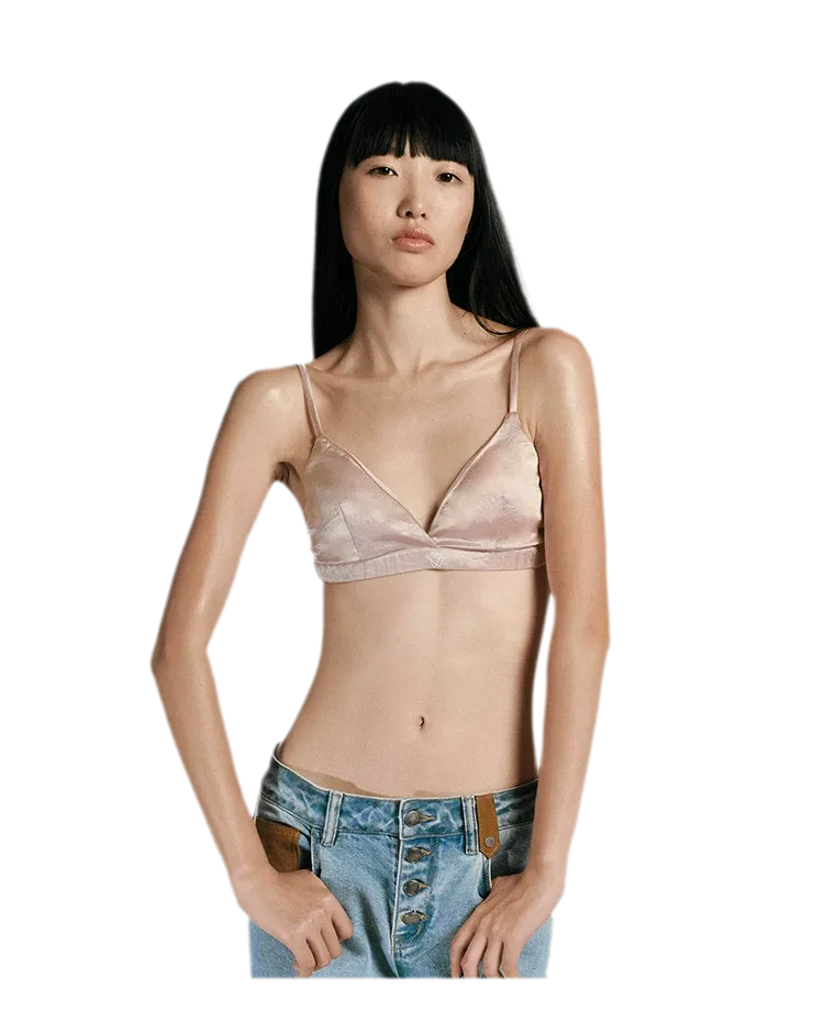 Crinkled Acetate Triangle Bra