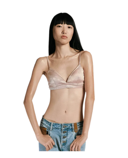 Crinkled Acetate Triangle Bra