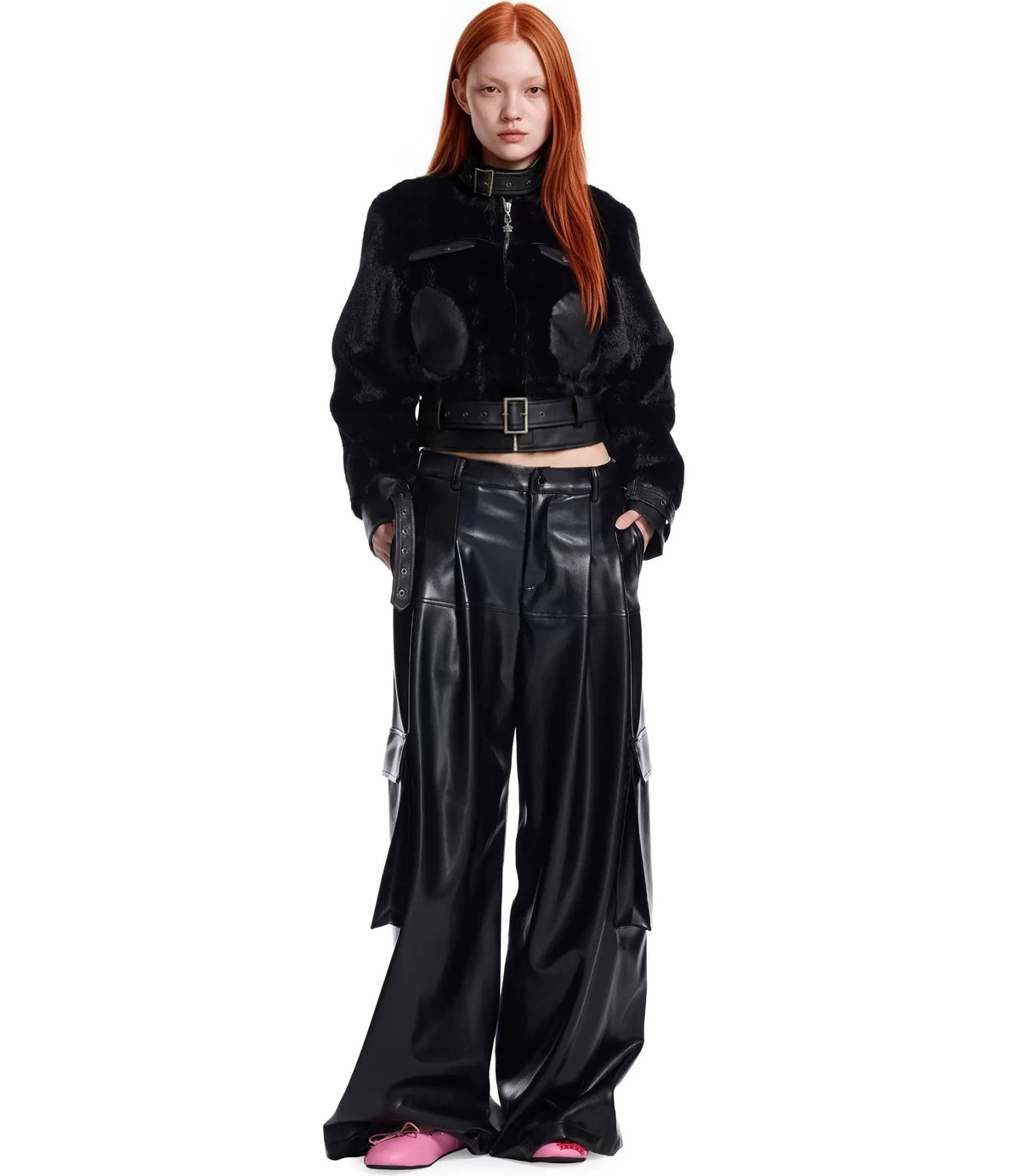 Plush Leather Panelled Jacket