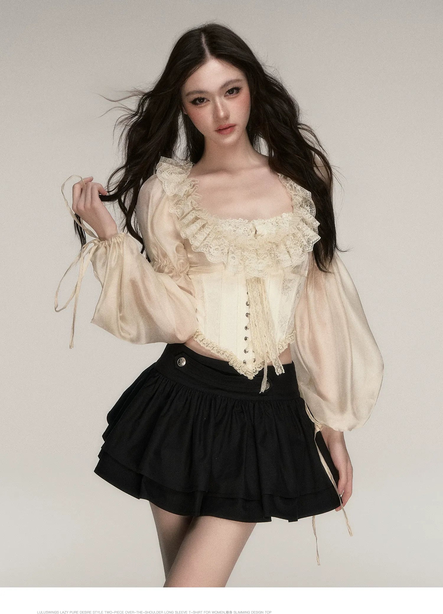 Lace Jacquard Corset Top