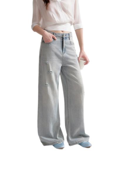 Washed Rhinestone Jeans