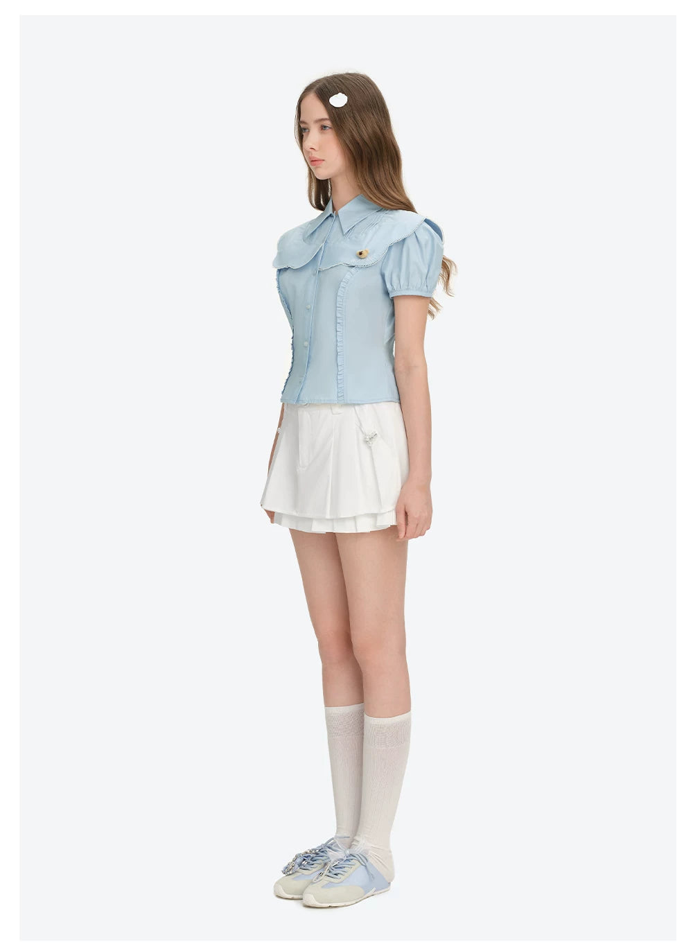 Patchwork Two-in-One Short Shirt