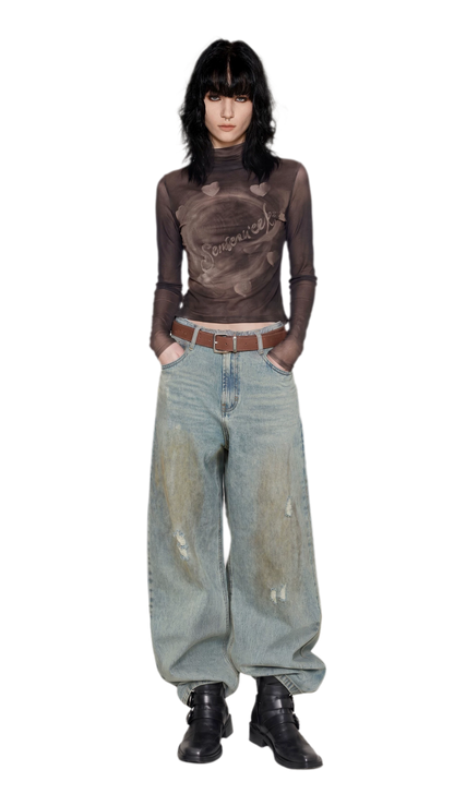 Gradient Eclipse Mesh Turtleneck