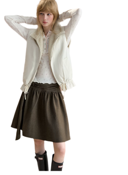 Reversible Plush Stand-Collar Vest
