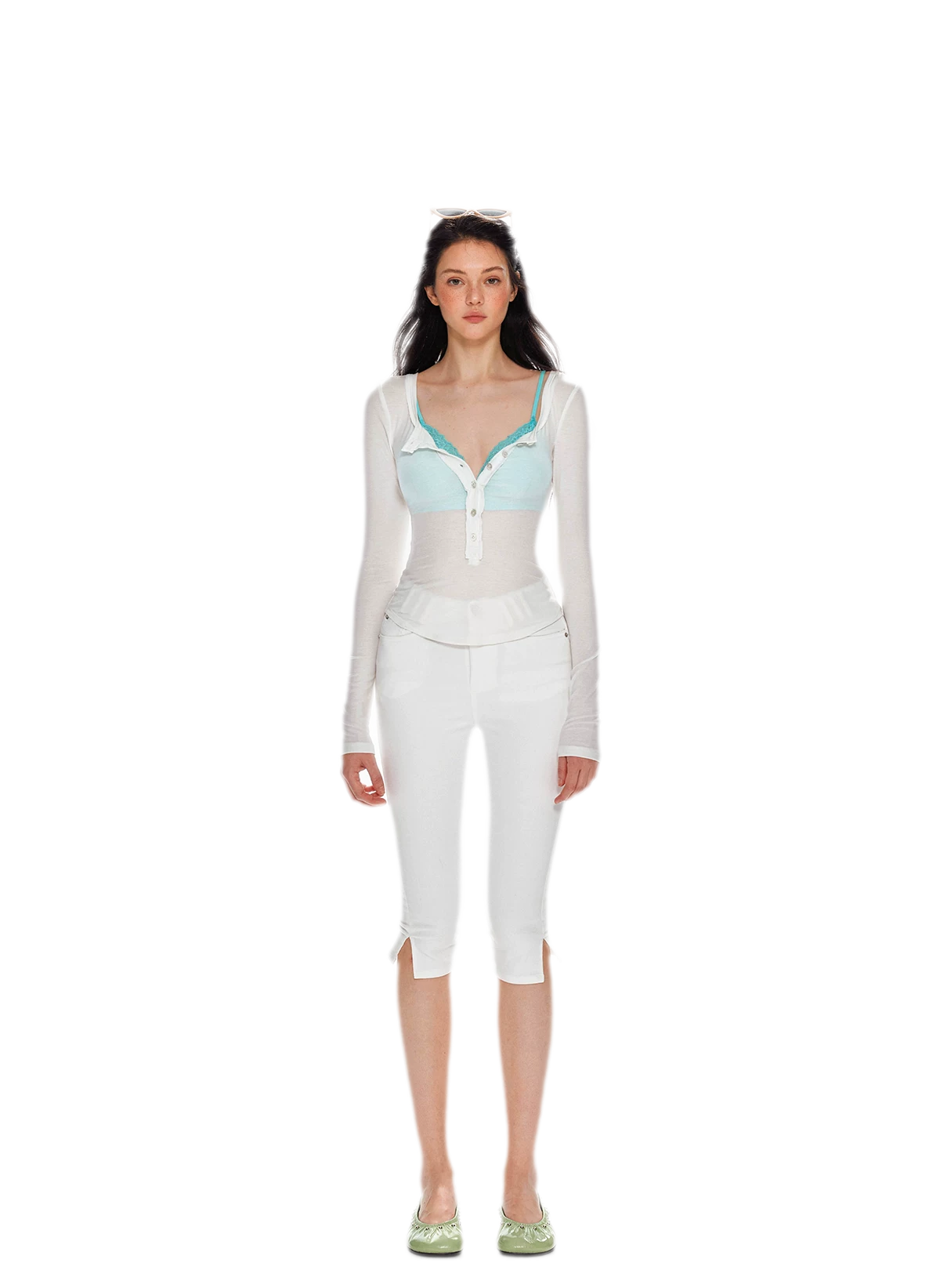 Lyocell Ruched Long Sleeve Top