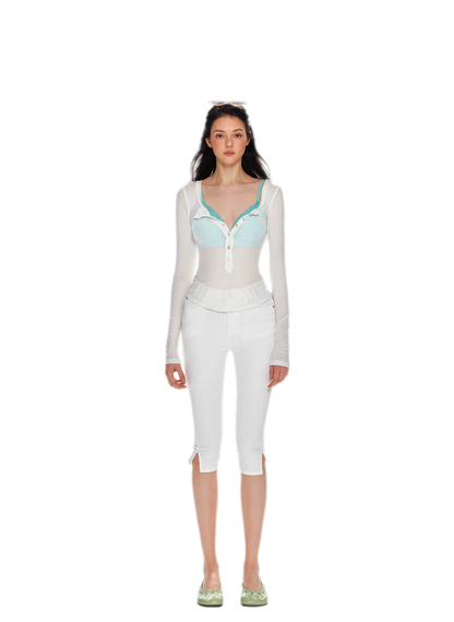 Lyocell Ruched Long Sleeve Top