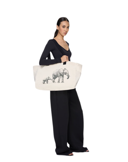 Canvas Elephant Tote Bag