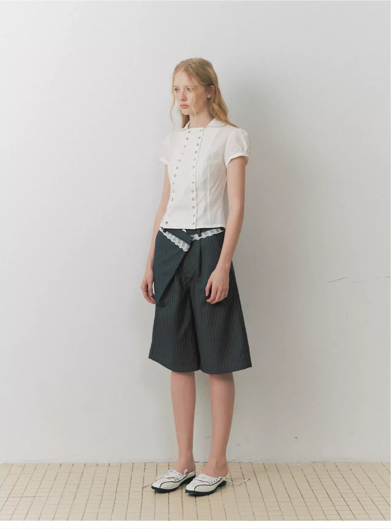 Grey Stripe Tailored Pants