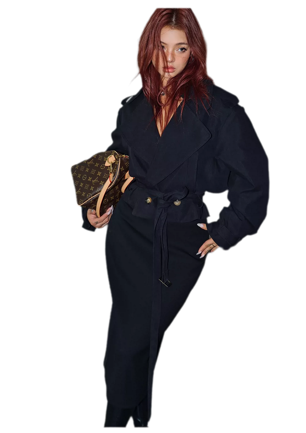 Cropped Belted Trench Jacket