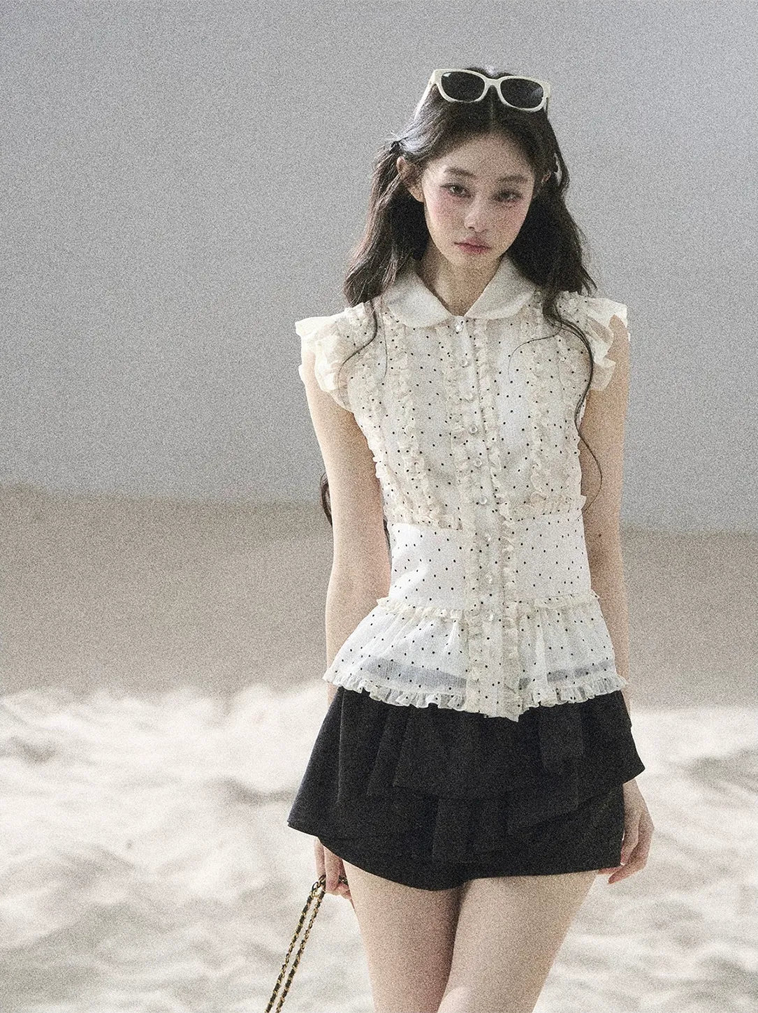 Polka Dot Ruffle Blouse