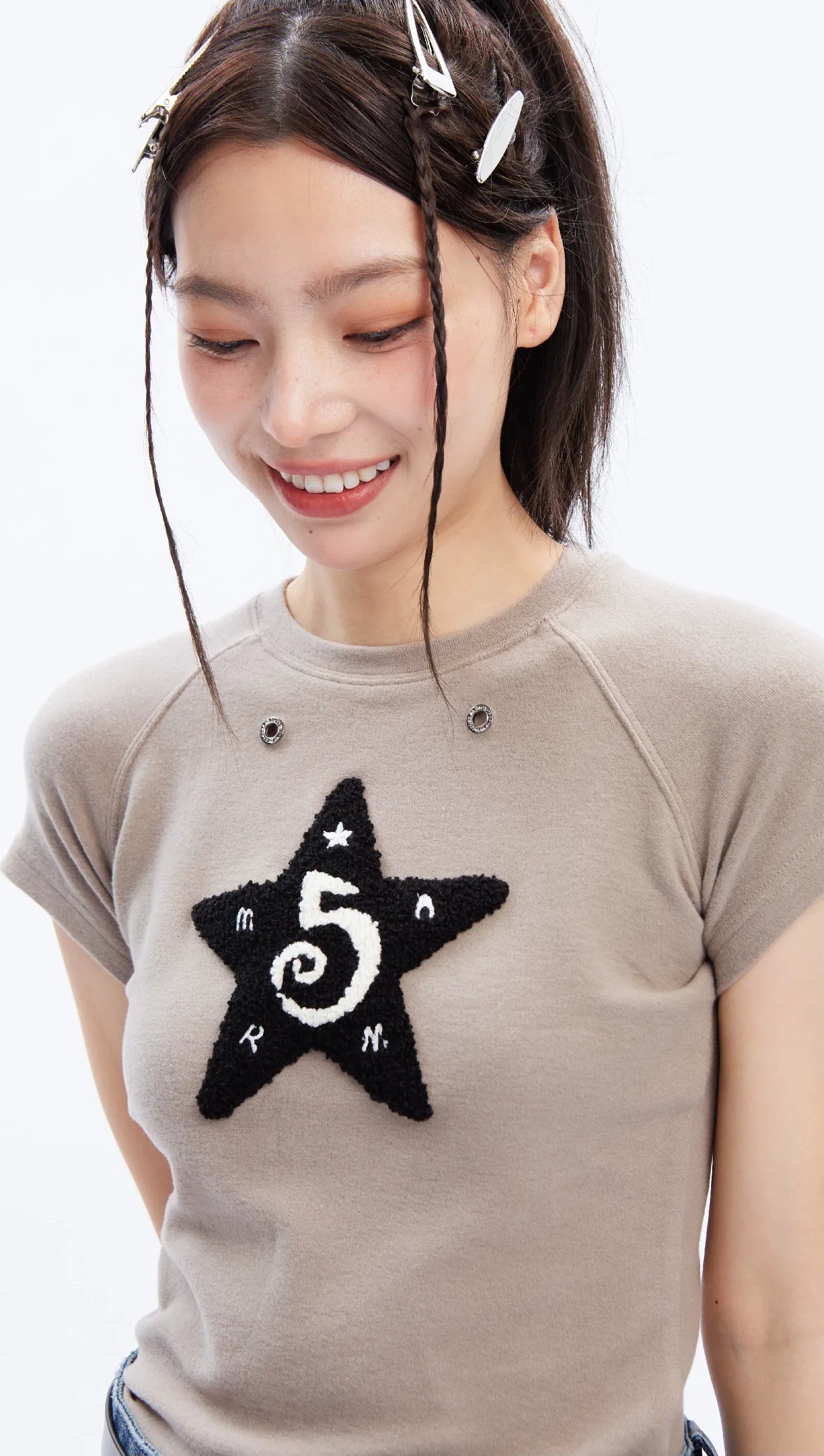 Star Applique Slim T-Shirt