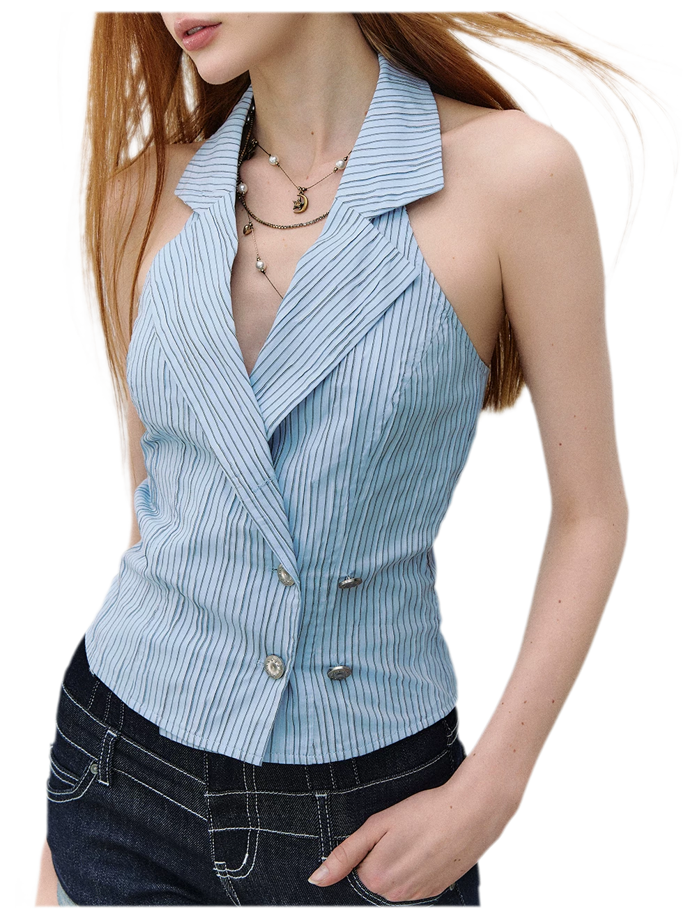 Striped Halter Vest