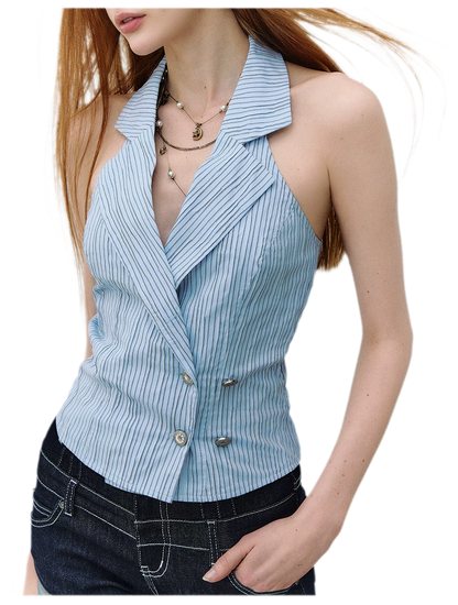 Striped Halter Vest