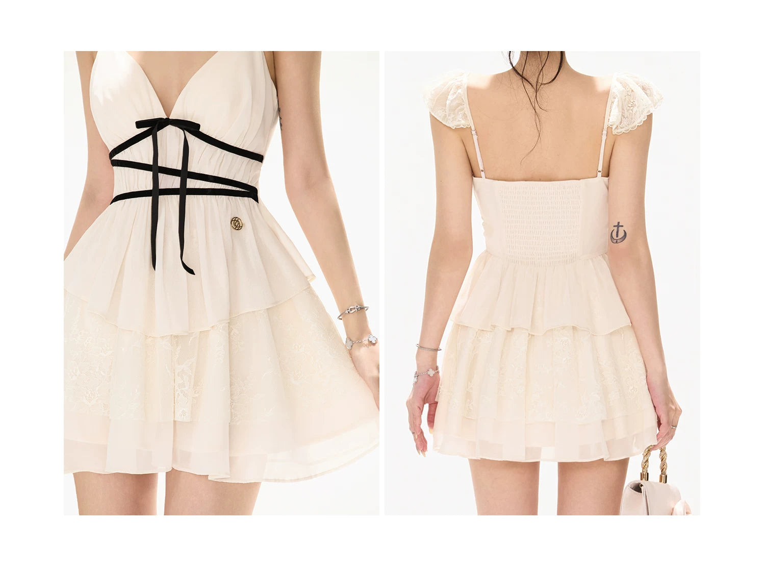 Apricot Chiffon Camisole Dress