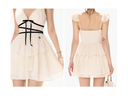 Apricot Chiffon Camisole Dress